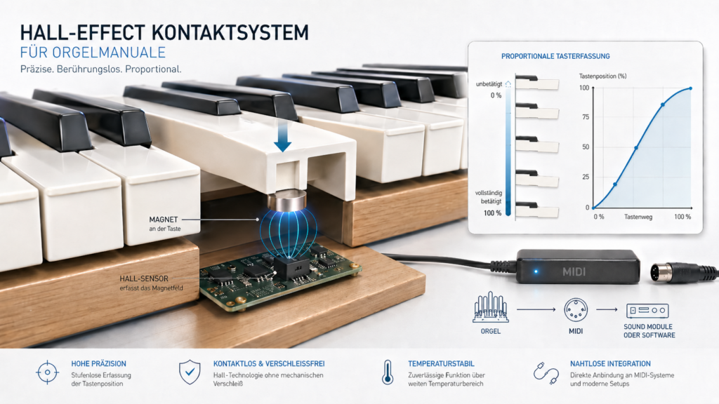 Darstellung eines Hall-Sensorsystems zur Tastenerfassung